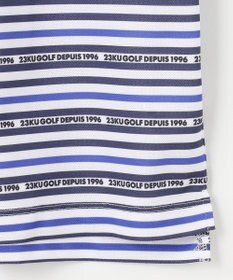 23区GOLF 【MEN】【吸水速乾・UVケア】ボーダーロゴ 半袖シャツ