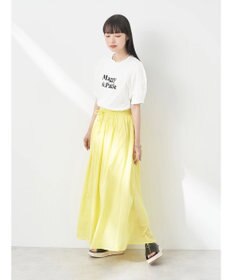 earth music&ecology フォルムスリーブ刺繍ロゴＴＥＥ