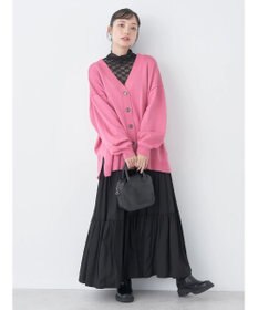 earth music&ecology サイドスリットルーズＶネックカーディガン