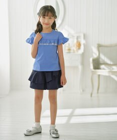 組曲 KIDS 【UVケア】【150-160㎝】フレアラッフル Tシャツ