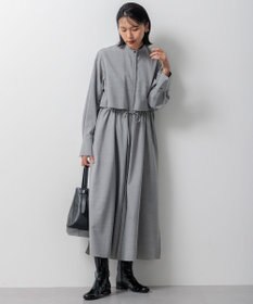 23区 L 【洗える】TWマットクロス シャツワンピース