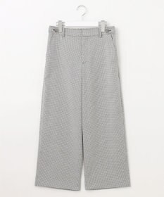 J.PRESS LADIES L 【洗える】シャークスキンハウンドトゥース セミワイド パンツ