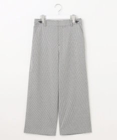 J.PRESS LADIES L 【洗える】シャークスキンハウンドトゥース セミワイド パンツ