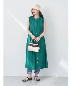 earth music&ecology ノースリーブギャザーワンピース