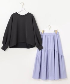 ANY SIS 【洗える・2SET】ダンボール プルオーバー×ギャザー スカート