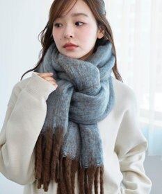 WEGO 【マフラー/ユニセックス着用】ワイドフリンジストール