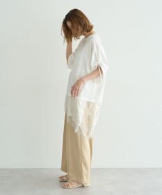 YECCA VECCA ドロストスリーブヘムレースTee