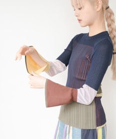 COQ CACTUS カラーブロックリブニット