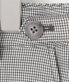 J.PRESS LADIES L 【洗える】シャークスキンハウンドトゥース セミワイド パンツ