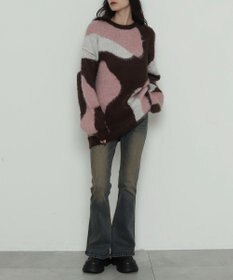 WEGO 【2025年秋冬新作】シャギーパターンニットBIGプルオーバー