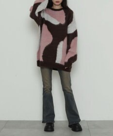 WEGO 【2025年秋冬新作】シャギーパターンニットBIGプルオーバー