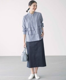 組曲 【WEB限定】サテンストレッチ Iラインスカート