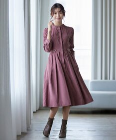 Tiaclasse 【新色追加・洗える】ピーチスキンバンドカラーワンピース