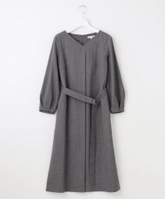 自由区 S 【洗える】ウールミックスストレッチツイル ワンピース