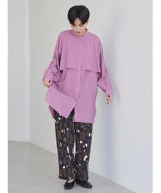 AMERICAN HOLIC バンドカラーフリルシャツチュニック