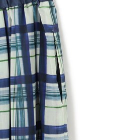 23区 L 【WEB&一部店舗限定/洗える】手書き風チェックプリント ギャザー スカート