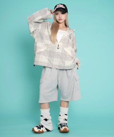 WEGO 【ユニセックス着用ITEM/MLサイズ展開】チェックロゴフードブルゾン