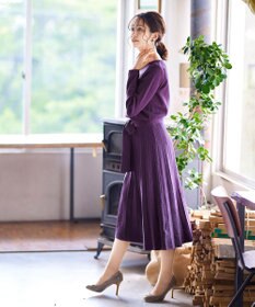 Tiaclasse L 【洗える】1枚で着映えするチェック柄編みニットワンピース