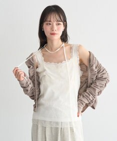 earth music&ecology 【2WAY/紐取り外し可能】総レースホルターネックキャミソール