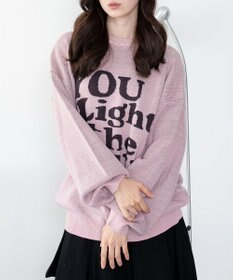 WEGO 【洗える】グラフィックニットBIGプルオーバー