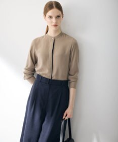ICB 【6/12-6/28期間限定・受注生産】BackSatinAmunzen バンドカラーブラウス