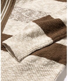 JOSEPH ABBOUD MOUNTAIN 【イタリア糸使用】 コットンスラブボーダー Vネック カーディガン