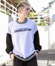 WEGO ヘビーウエイト刺繍バイカラープルオーバー