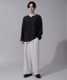 WEGO フェイクレイヤードキーネックT（LS）