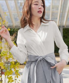 Tiaclasse カシュクールシャツワンピース