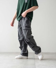 WEGO 【KIDS/150cm/160cm/ウエストゴム】デニムイージーカーゴパンツ（JUNIOR）