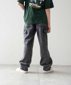 WEGO 【KIDS/150cm/160cm/ウエストゴム】デニムイージーカーゴパンツ（JUNIOR）