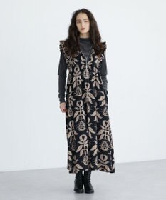 Green Parks ■ＥＳＣＡＲ　ボタニカルｐｔフリルエプロンワンピース