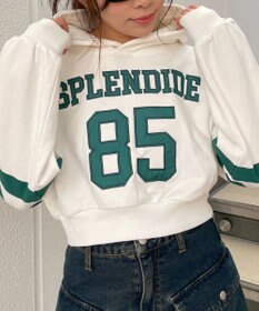 WEGO ナンバリングラインショートプルパーカー