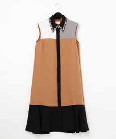 GRACE CONTINENTAL カラーブロックシャツドレス