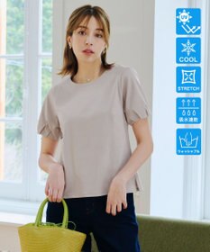 Tiaclasse 【UVケア・接触冷感】“あまラク” タックパフスリーブカットソートップス