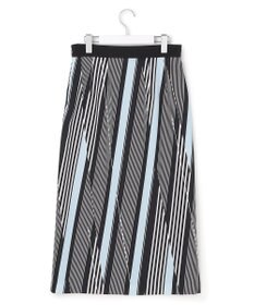 ICB 【先行予約】ランダムストライププリント ストレートスカート
