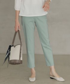 J.PRESS LADIES 【セットアップ対応・洗える】セルロースリネンストレッチ テーパード パンツ ミント系