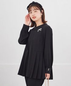 Tiaclasse 【ブラウス&パンツ2点セット】サイドプリーツブラウス×テーパードパンツ セットアップ