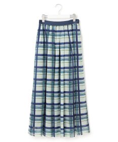 23区 L 【WEB&一部店舗限定/洗える】手書き風チェックプリント ギャザー スカート