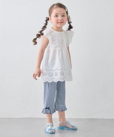 ANY KIDS 【洗濯機可能/接触冷感】ひんやり レース刺繍ブラウス