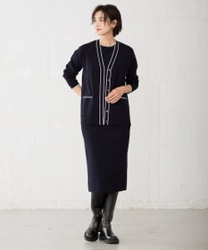 J.PRESS LADIES 【洗える】 レーヨンストレッチフルニードル カーディガン