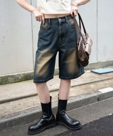 WEGO 【新色追加】ヴィンテージウォッシュデニムハーフパンツ