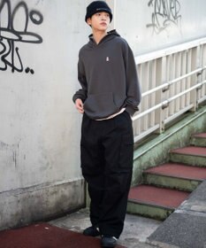 WEGO 【ユニセックス着用ITEM/SMLサイズ展開/裏起毛】ワンポイント刺繍プルパーカー