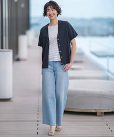 J.PRESS LADIES L 【一枚で着映え・シーンレスに活躍】コットンスムース レースデザイン カットソー