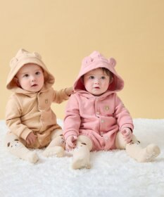 MIKI HOUSE HOT BISCUITS 【70-90cm】【NEW Color Series】耳付きロンパース