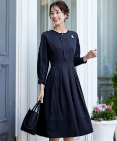 Tiaclasse L 【セレモニー・XSサイズ(5号)追加・新色追加・洗える】キーネックフレアワンピース