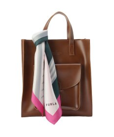 MOONBAT FURLA シルク100% 幾何柄 スクエアスカーフ