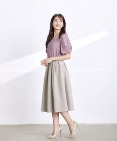 Tiaclasse L 【洗える】ツイスト袖チェックブラウス