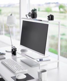 tower モニター上下ラック タワー 2段 ホワイト