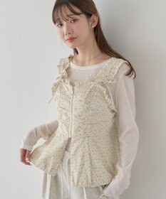 earth music&ecology フラワーペプラムビスチェ